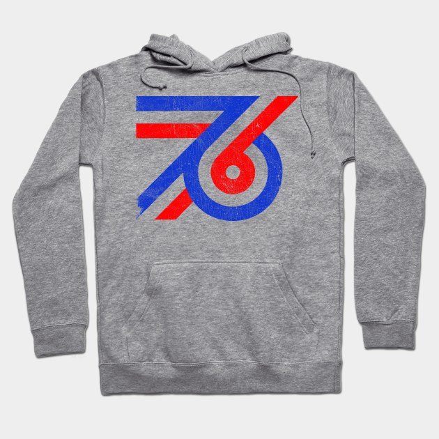 76 --- Retro 70s Style Design Hoodie by DrumRollDesigns